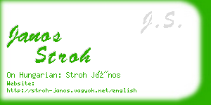 janos stroh business card
